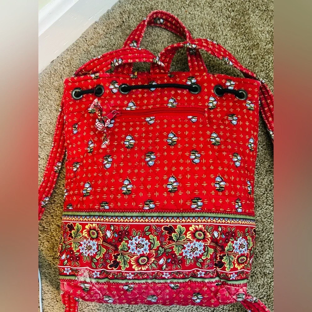 Vintage Vera Bradley Provincial Red Backpack